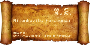 Milenkovits Rozamunda névjegykártya